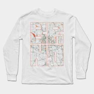 Brno, Czech Republic City Map Typography - Bohemian Long Sleeve T-Shirt